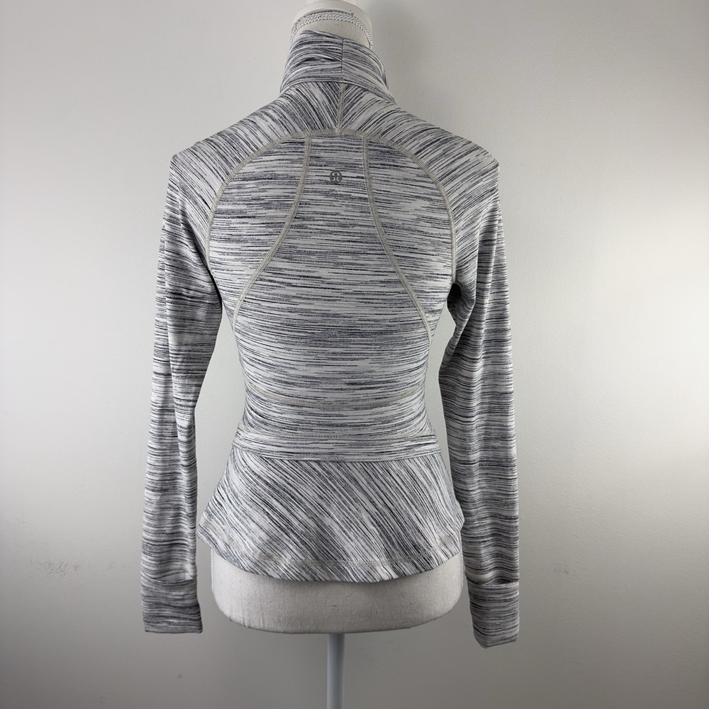 Lululemon Women's Define Jacket Size 2 White Gray Space Dye Full Zip Slim Fit - Picture 2 of 8